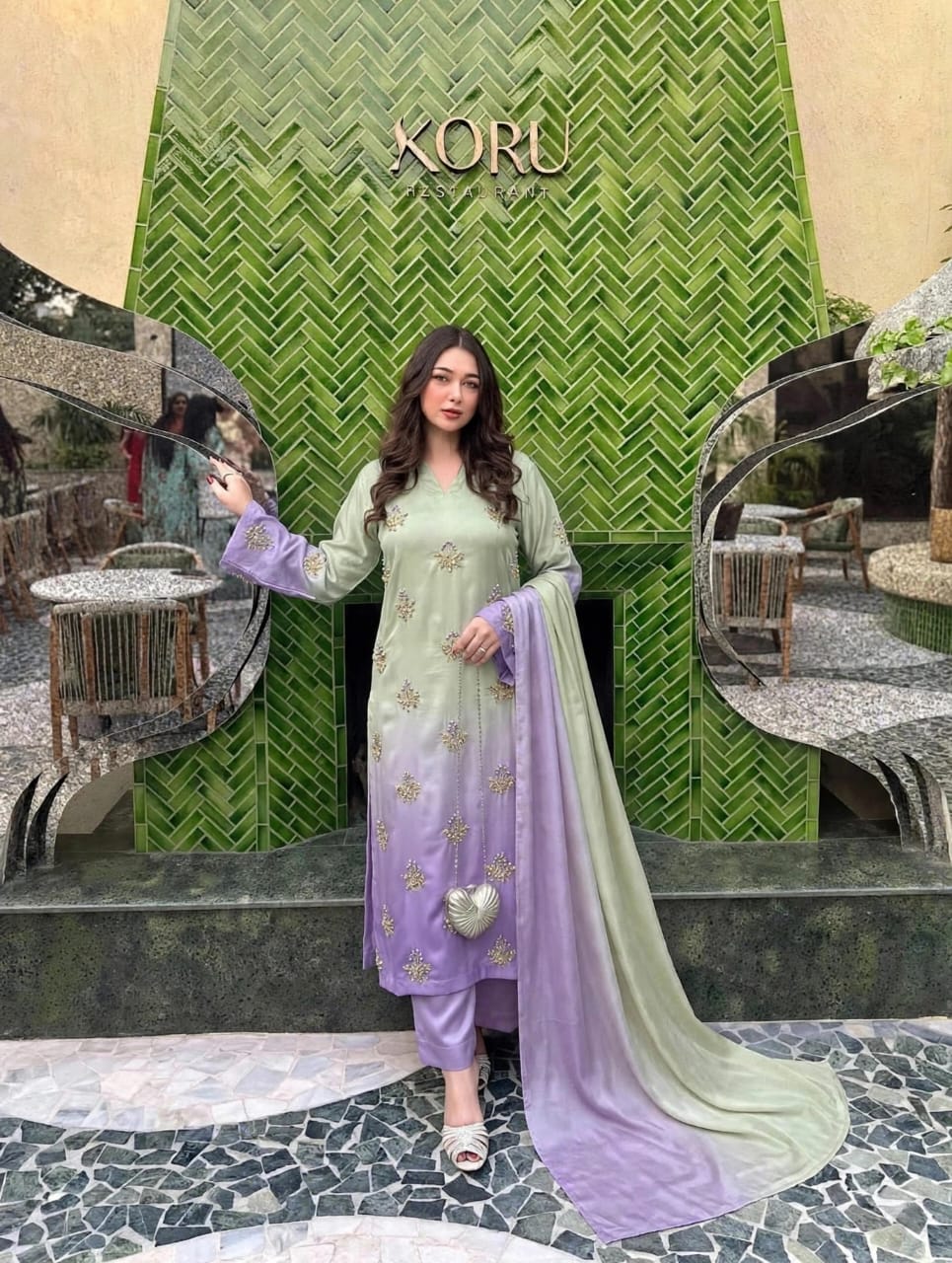 LUXURY SILK 3PCS STITCHED | LS-3619-US